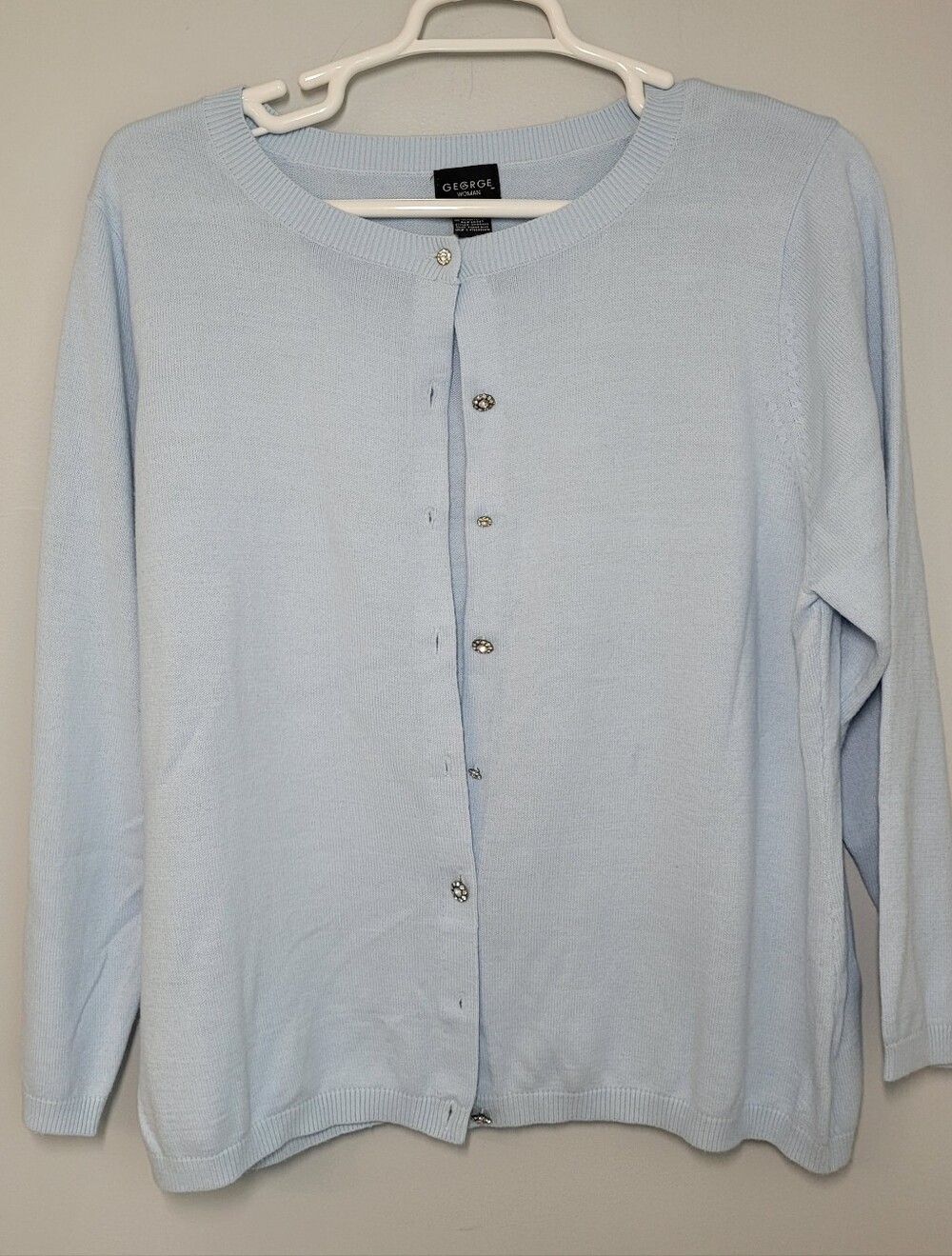 George Pastel Blue Button-Up Cardigan 22/24W Excel. Cond.